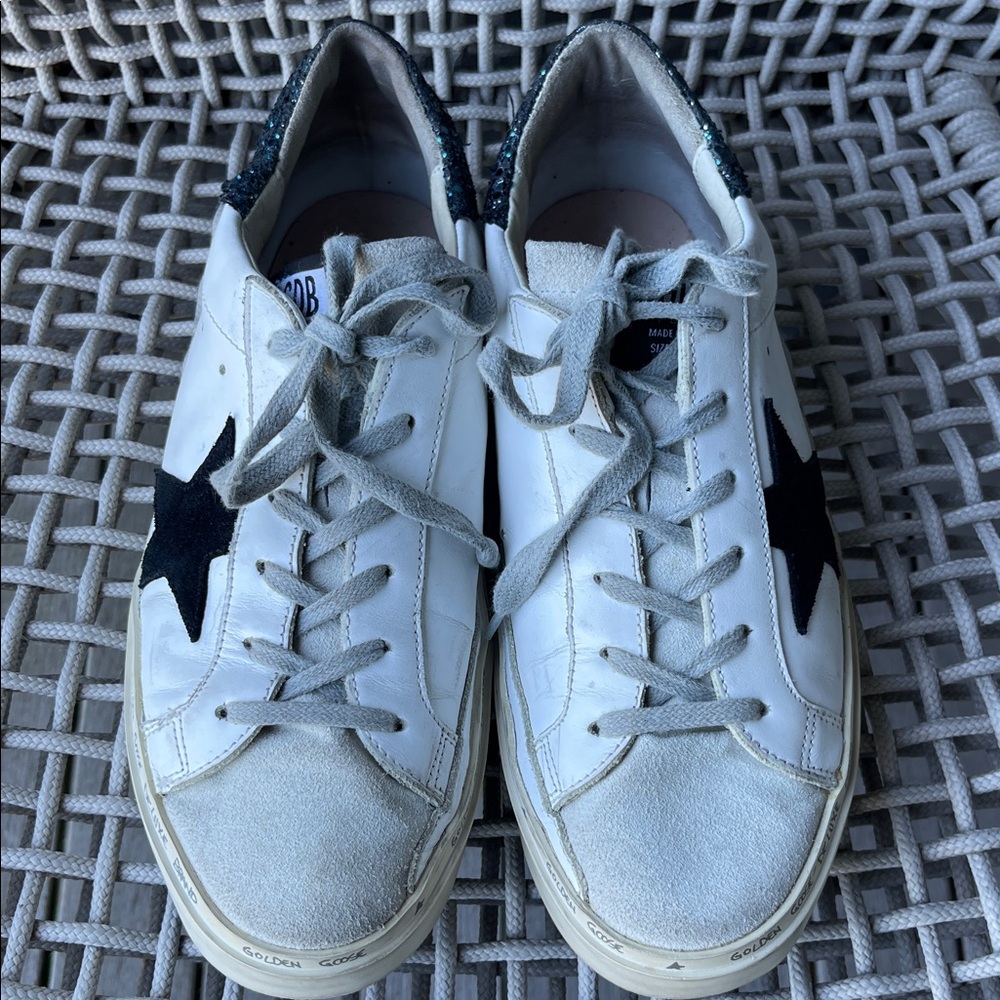 Golden Goose Hi Star |White | blue glitter-back |Size 39| 9 - Picture 5 of 16
